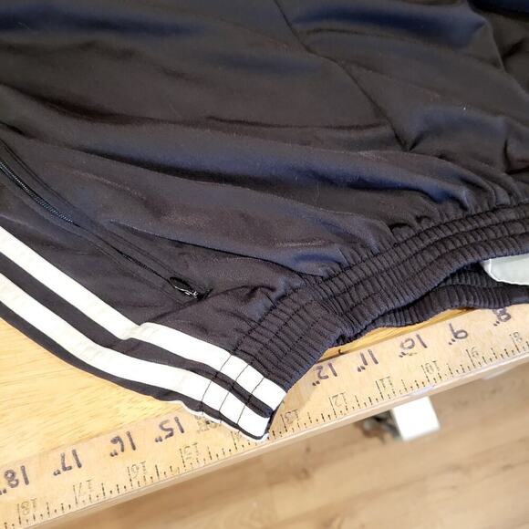 Adidas Extra Large Black Break Away Track Pants Elastic Waist Snap Stripe white - Picture 8 of 13